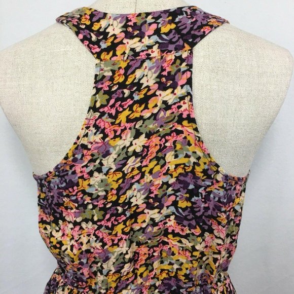 FIRE Los Angeles Womens Dress Summer Floral Mini Sundress M Button Fit Flare - Picture 5 of 8
